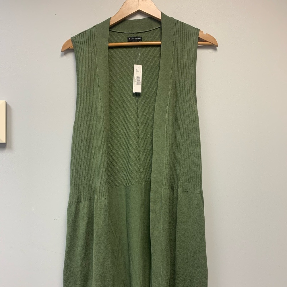 NEW! New Directions Green Long Sweater Vest